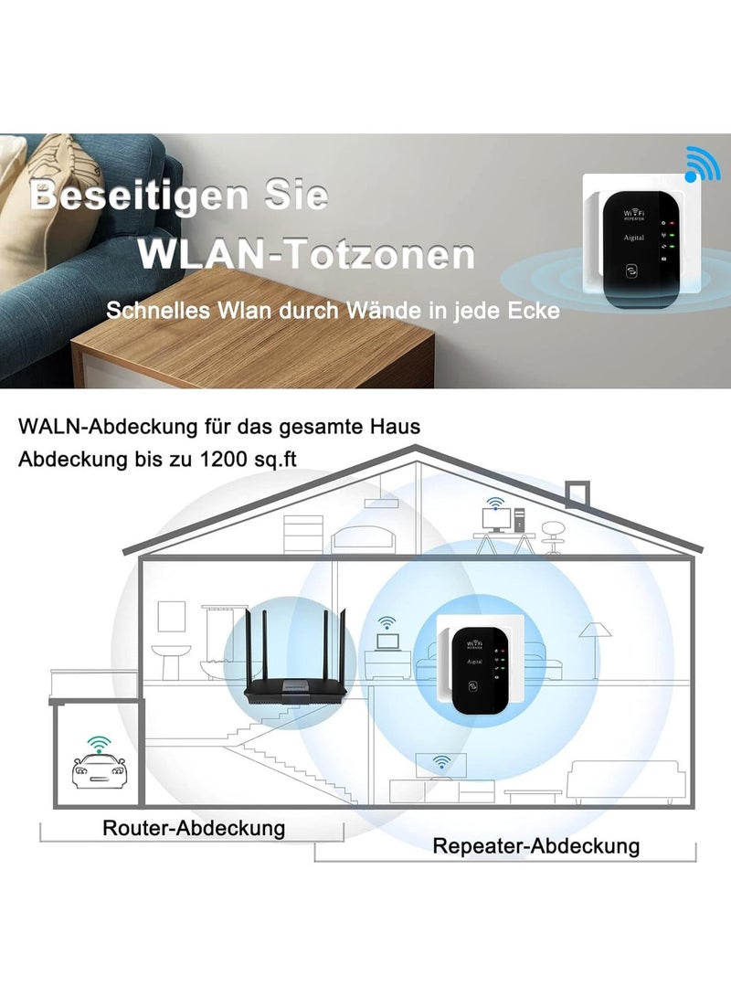 This Wi-Fi range extender/signal booster covers an area of ​​up to 279 square meters and supports 28 devices. It features an Ethernet port, quick setup, and is a wireless home signal booster. - Image 3